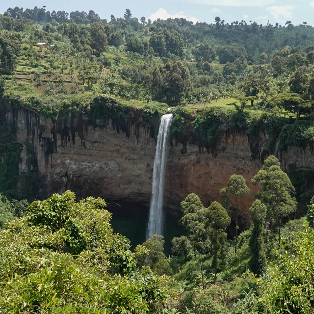 The third and last of the three waterfalls of the Sipi Falls in Uganda