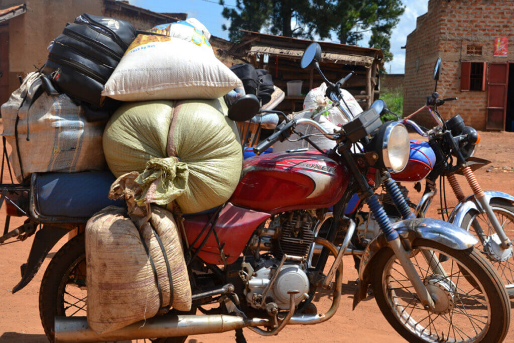 What to Pack for East Africa A fully loaded and packed boda boda on the streets of Uganda as seen during an East Africa Safari Tour with Ebonjalo